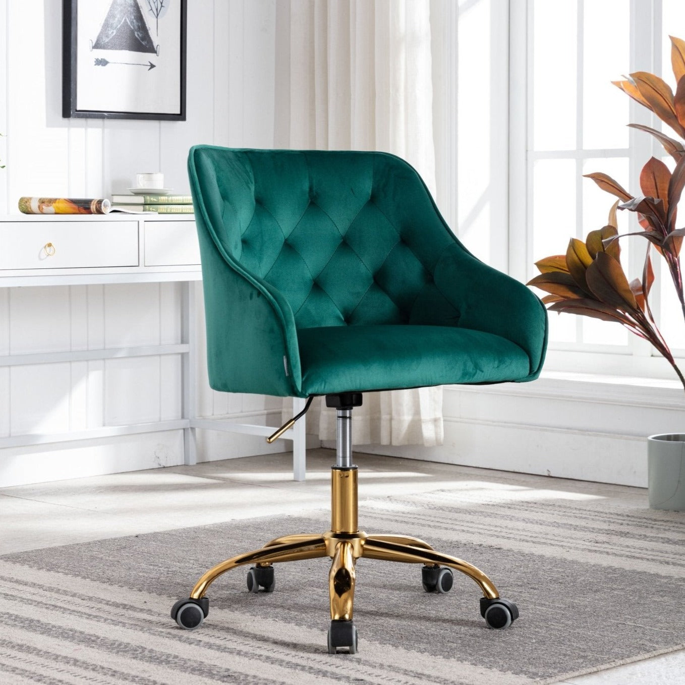 Tufted Swivel Desk Chair