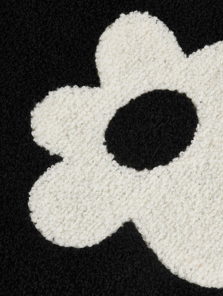 Monochrome Daisy Fuzzy Laptop Case