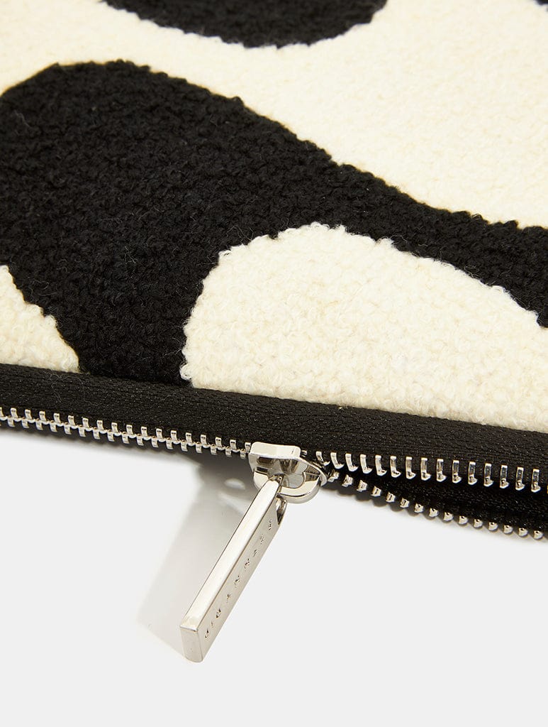 Monochrome Wave Fuzzy Laptop Case