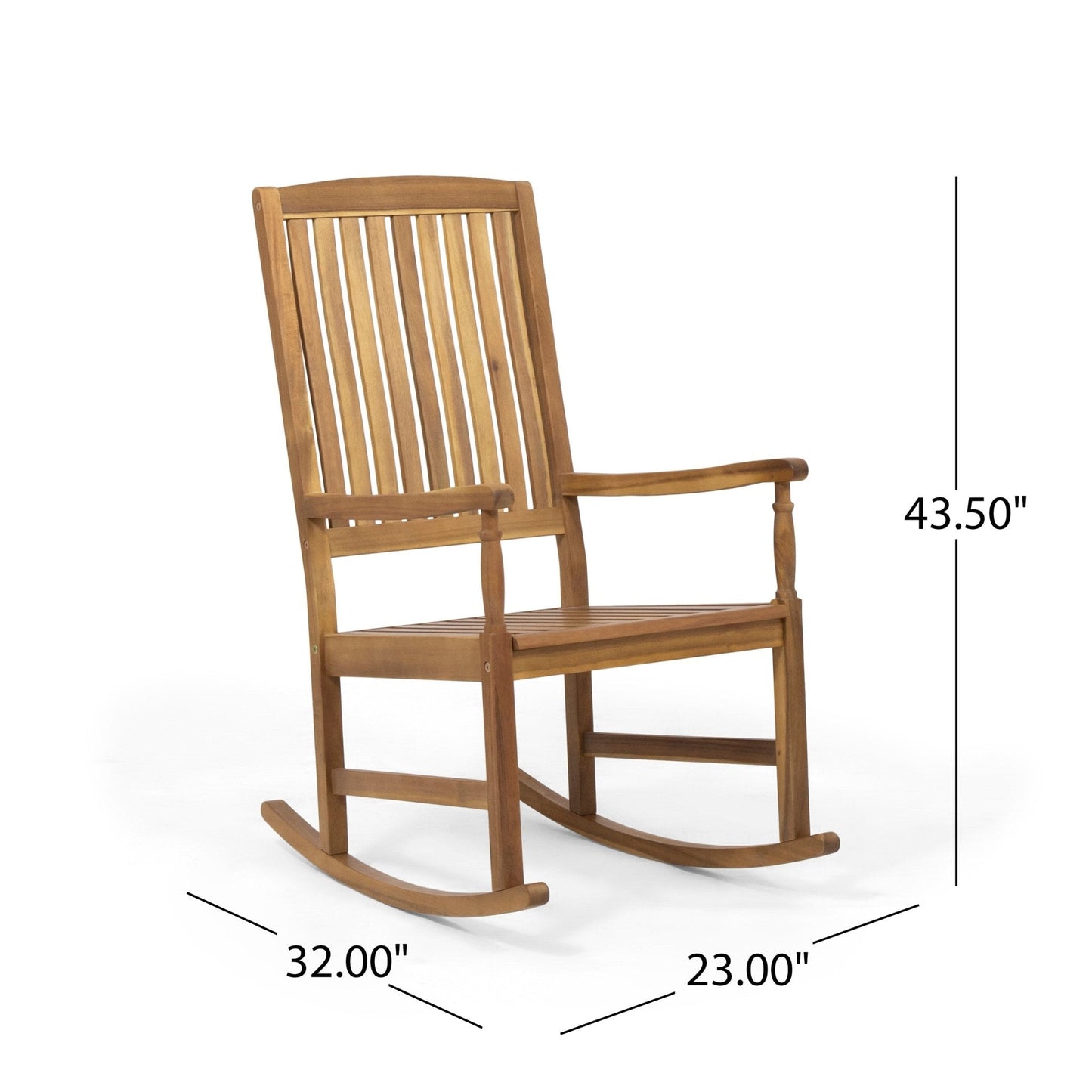 Muse Outdoor Acacia Rocking Chair with Slat Design