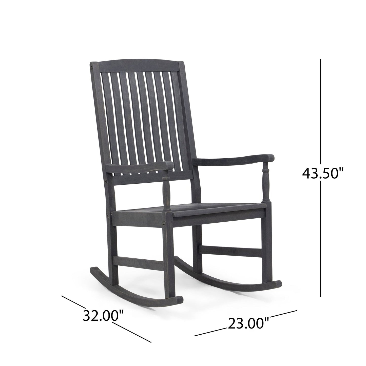 Muse Outdoor Acacia Rocking Chair with Slat Design