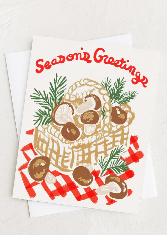 Mushrooms Season's Greetings Card
