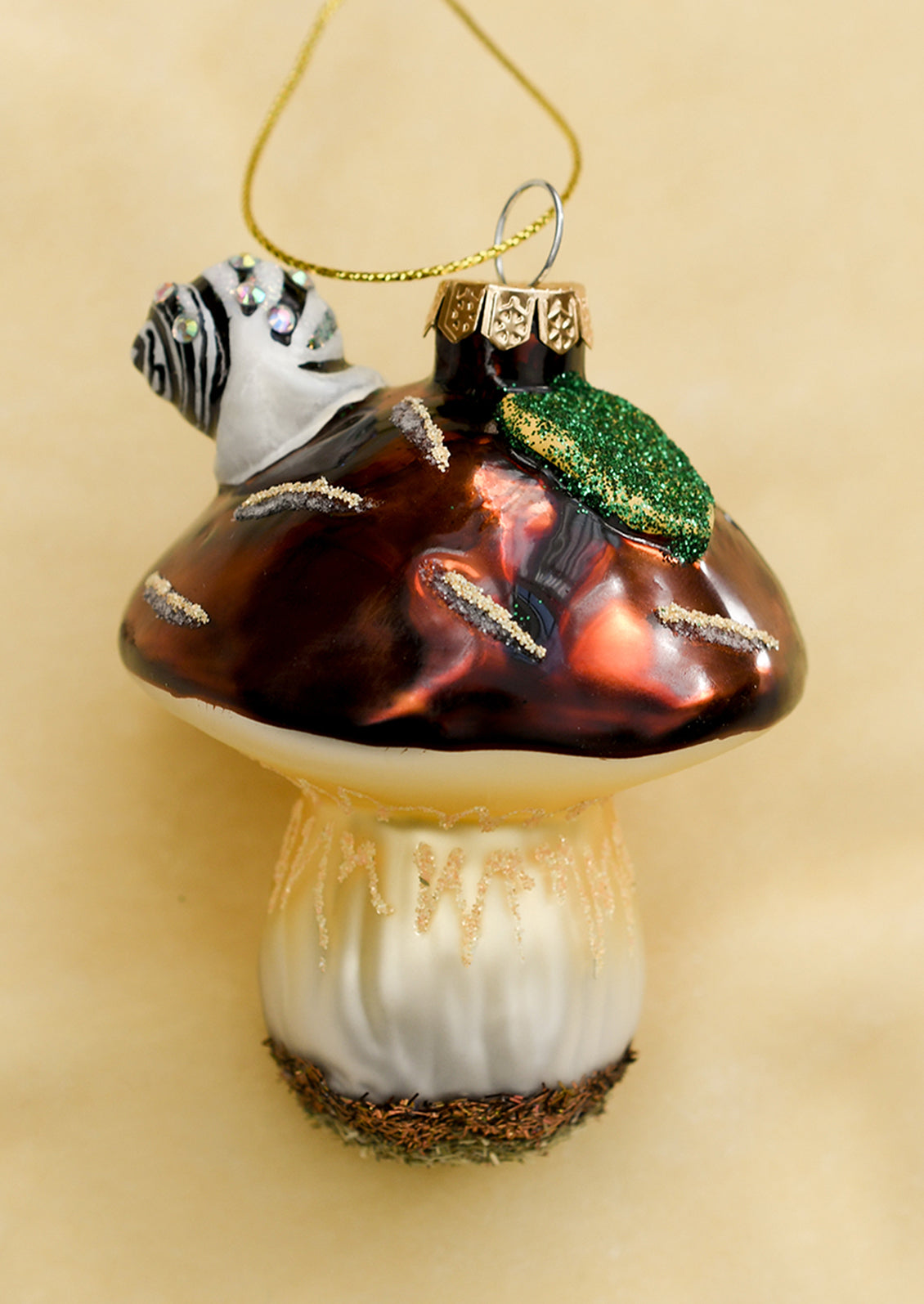 Mushroom With Snail Ornament