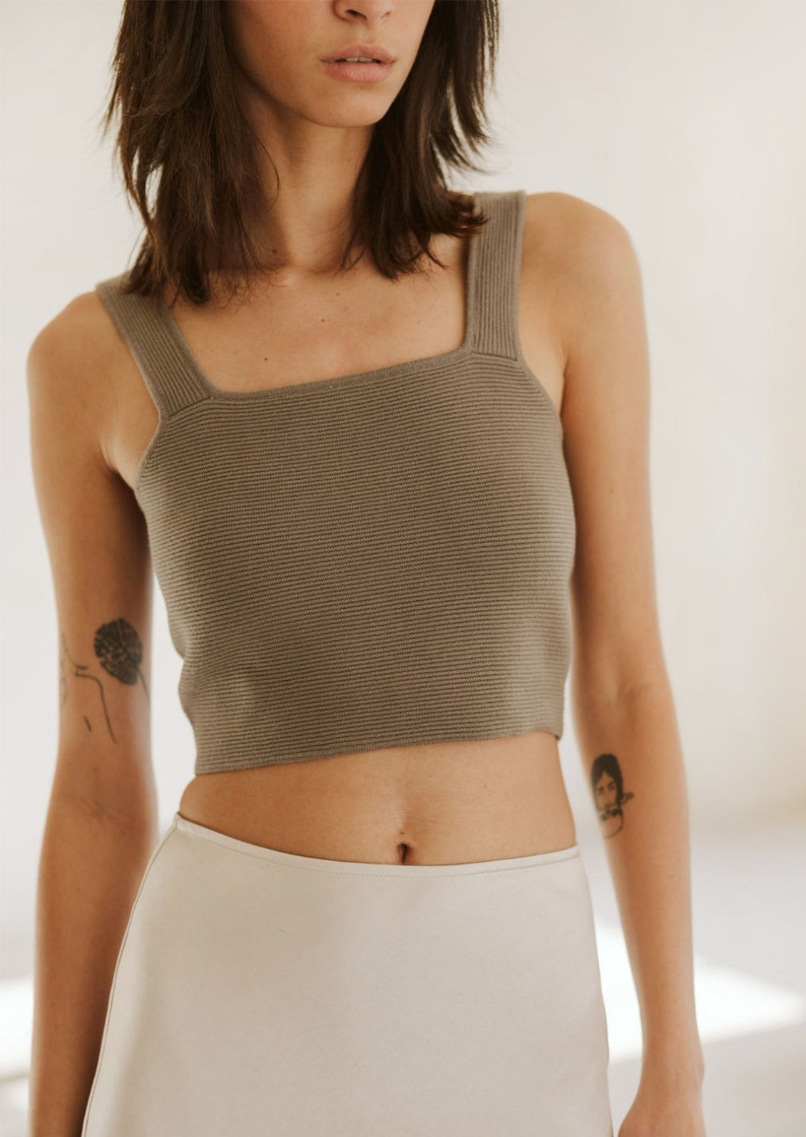 Nadia Cropped Knit Tank
