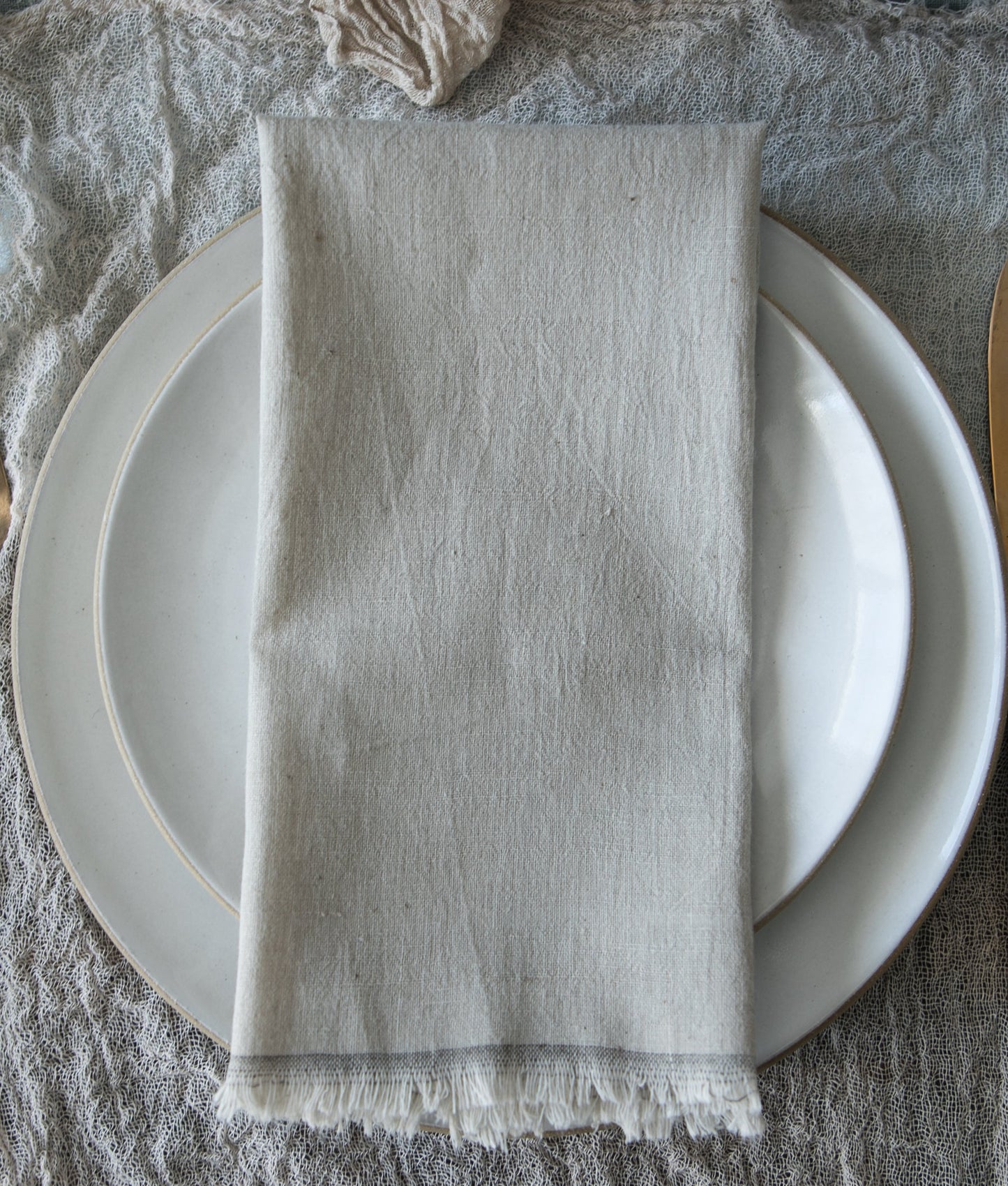 Dove Gray Napkins / Fringe {Tight Weave}