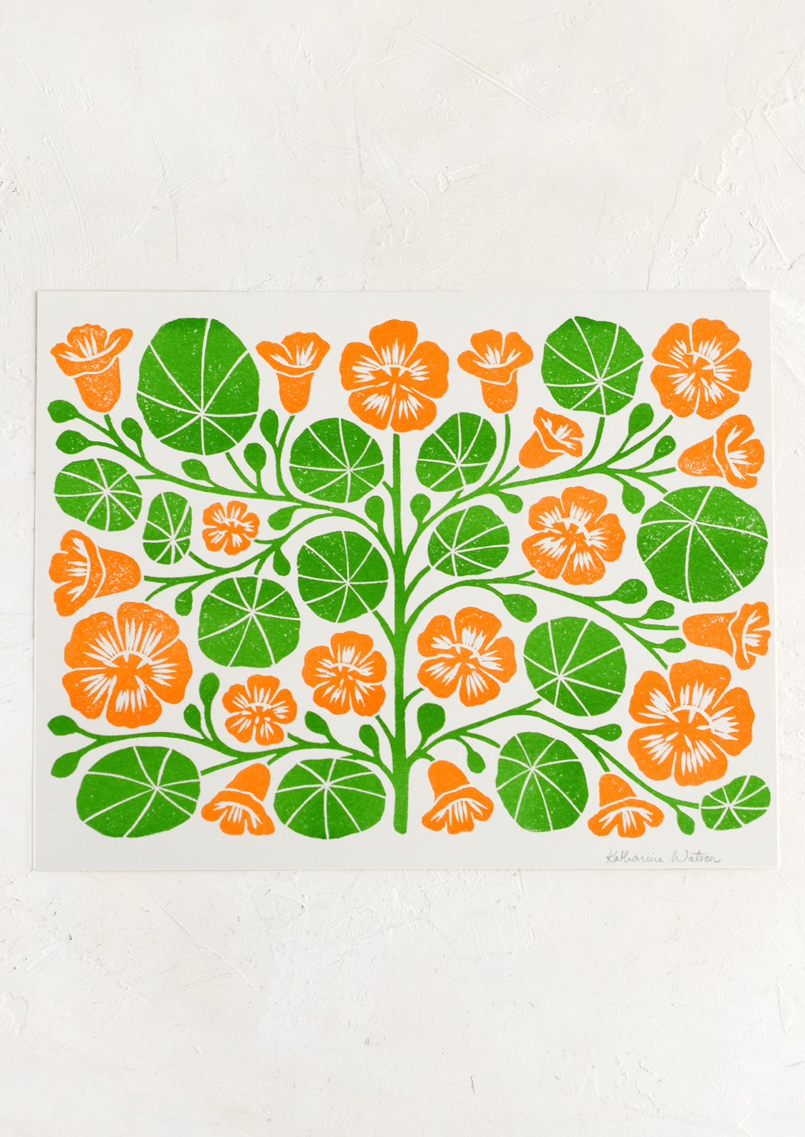 Nasturtium Risograph Print