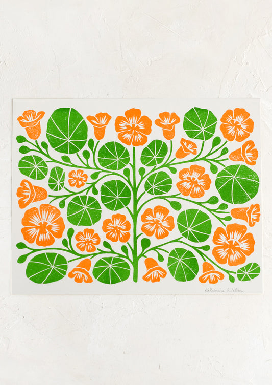 Nasturtium Risograph Print
