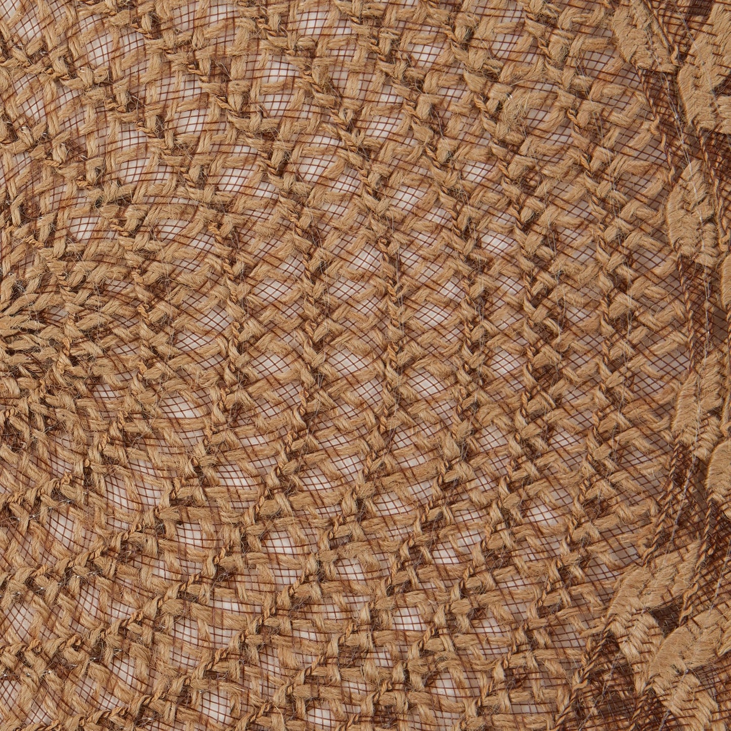 Natural Lattice Woven Polyester Round Placemats, Set Of 6