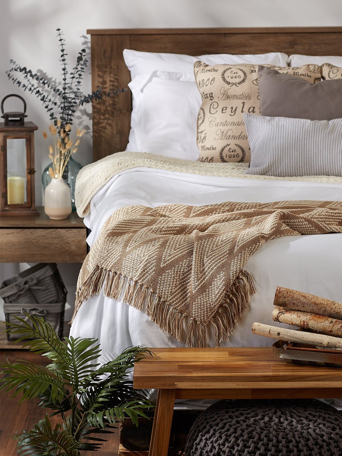 Natural Tone Multi Diamond Throw