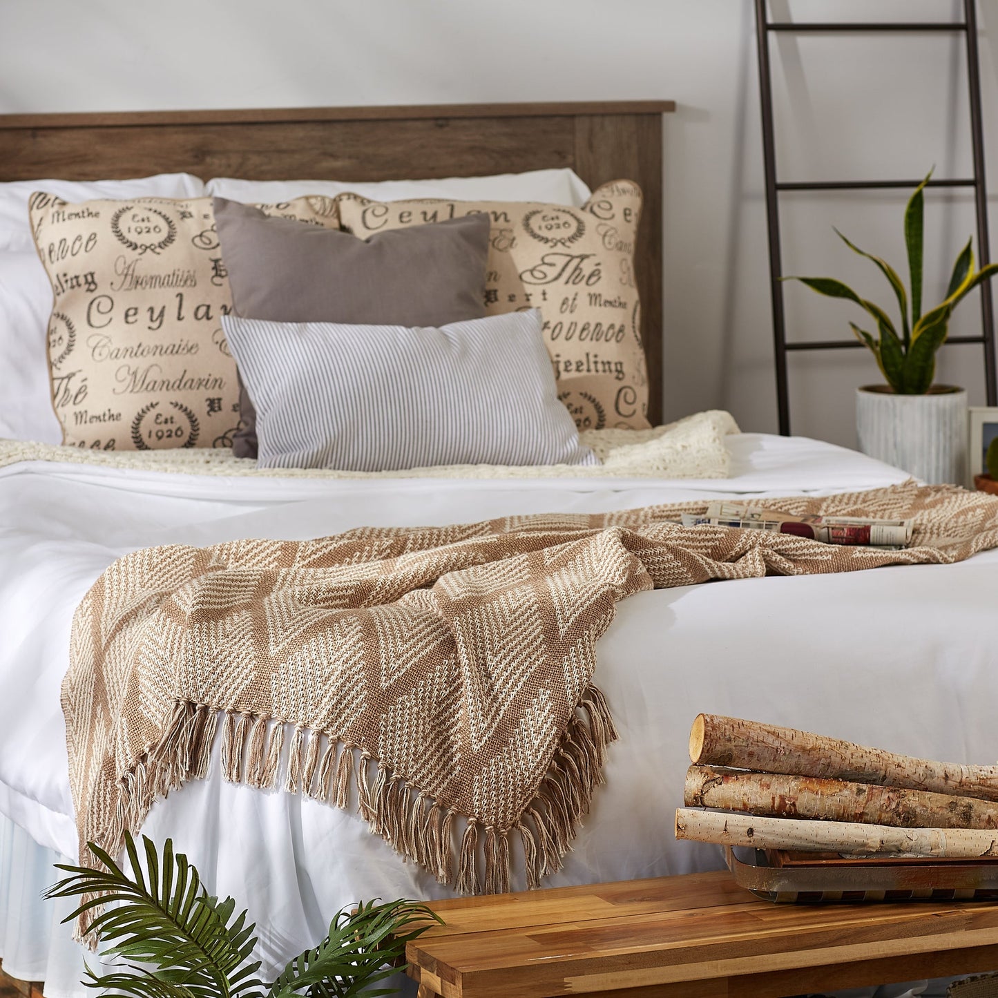 Natural Tone Multi Diamond Throw
