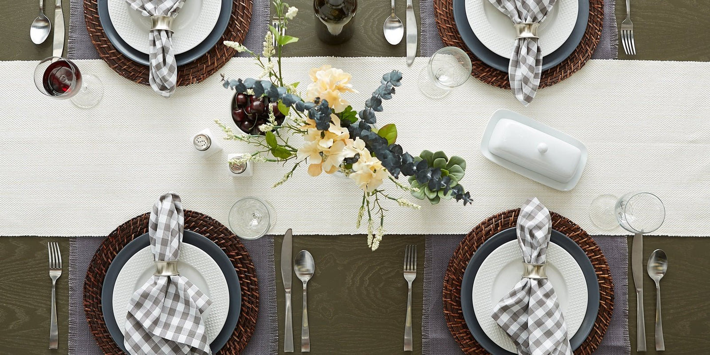 Natural Variegated Fringe 13"X108" Table Runner