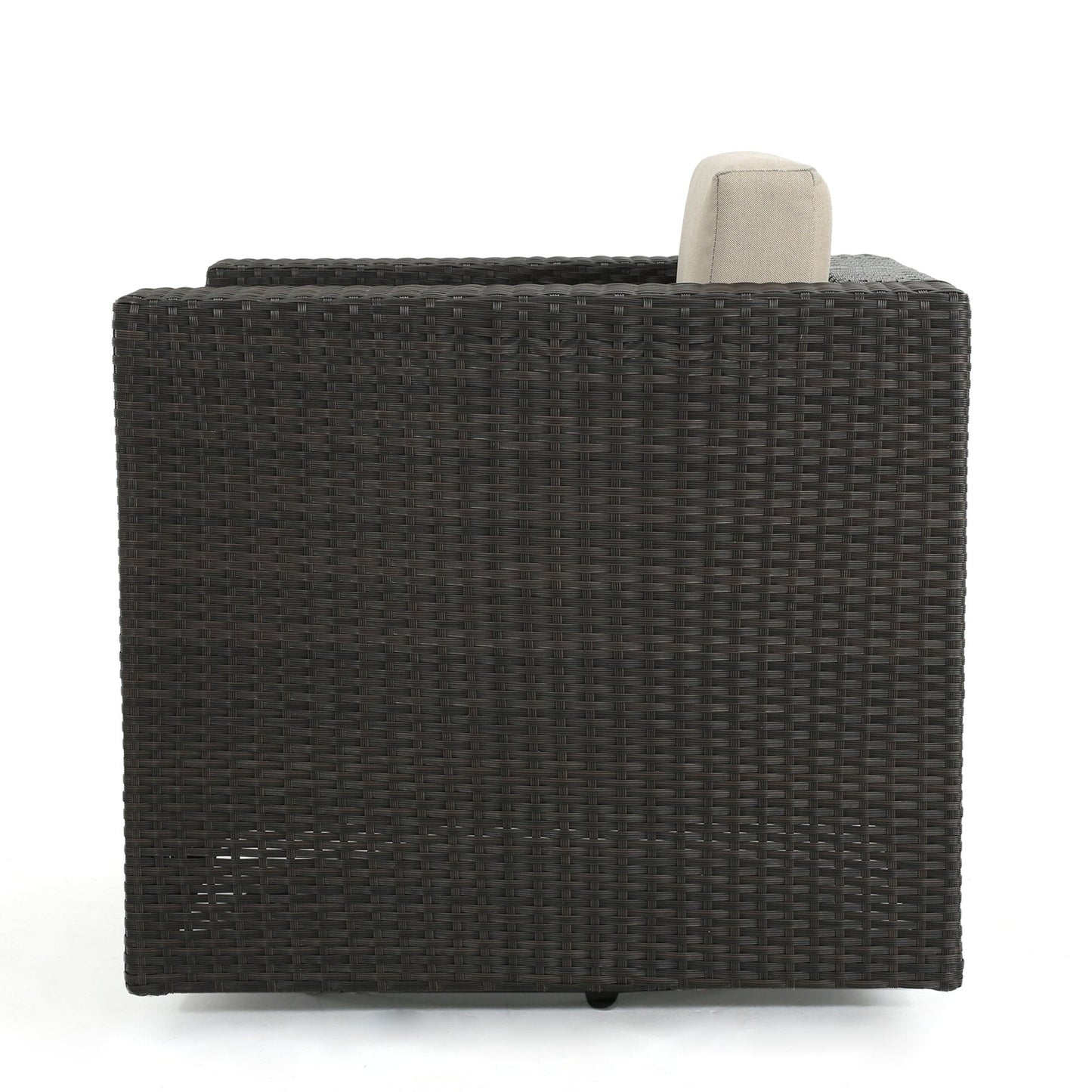 Nebula Outdoor Rattan Swivel Chair with Square Arm and Water-Resistant Cushions