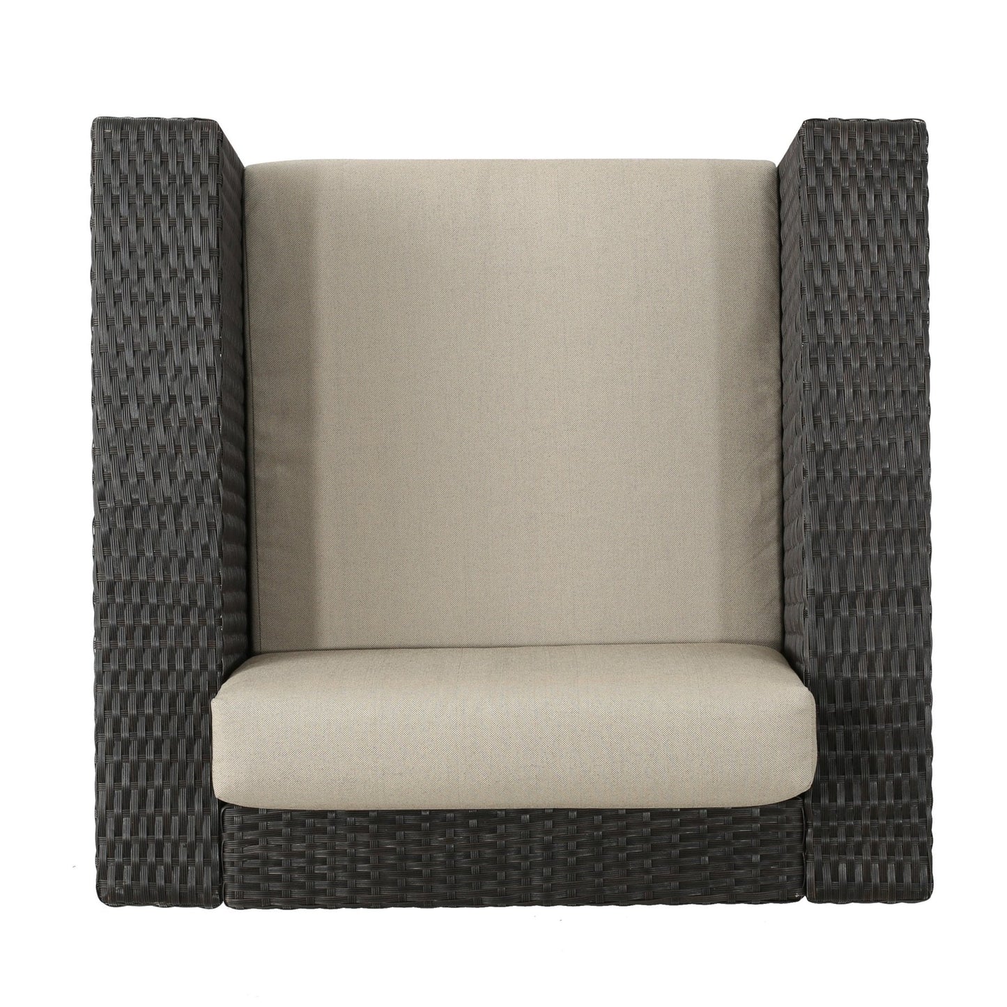 Nebula Outdoor Rattan Swivel Chair with Square Arm and Water-Resistant Cushions