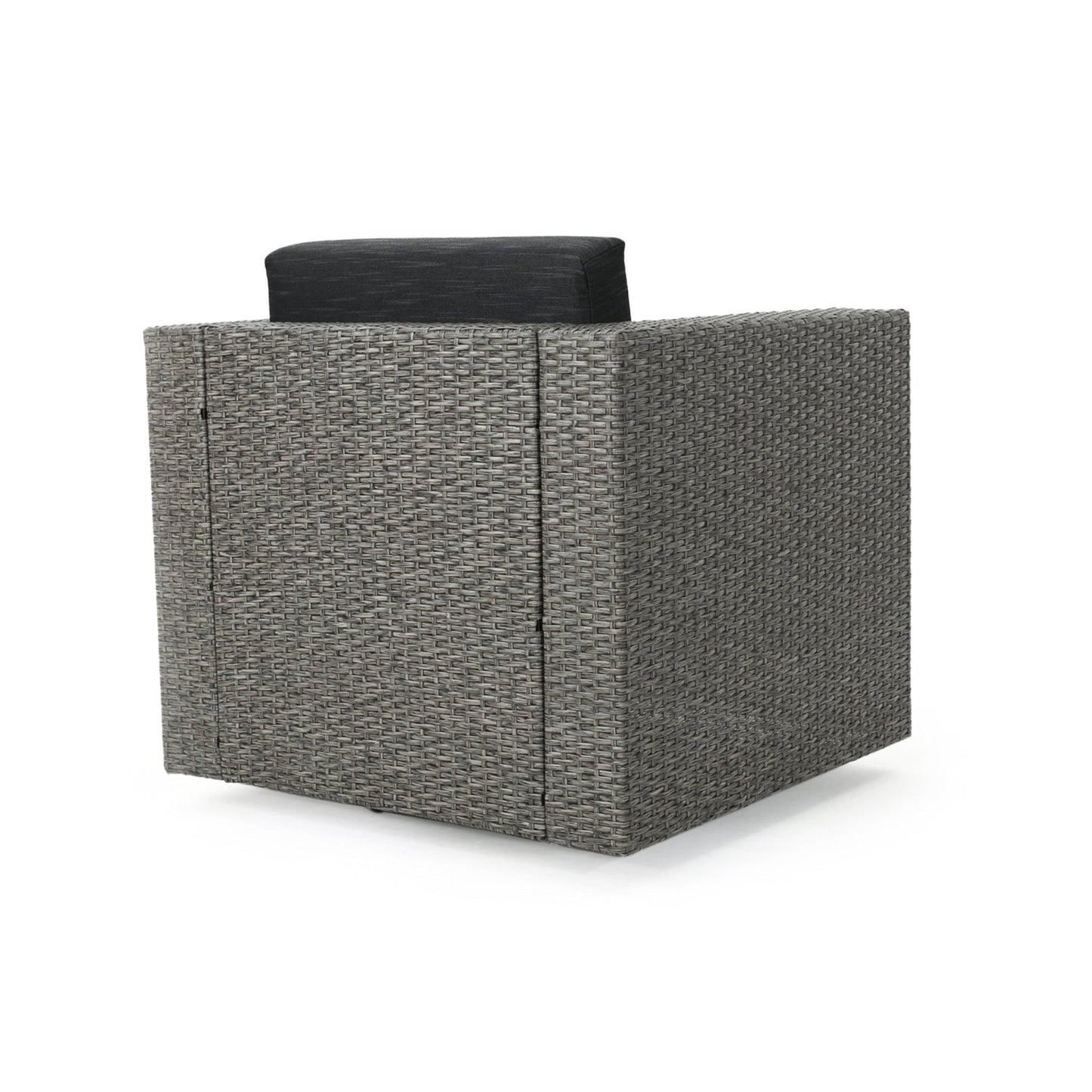 Nebula Outdoor Rattan Swivel Chair with Square Arm and Water-Resistant Cushions