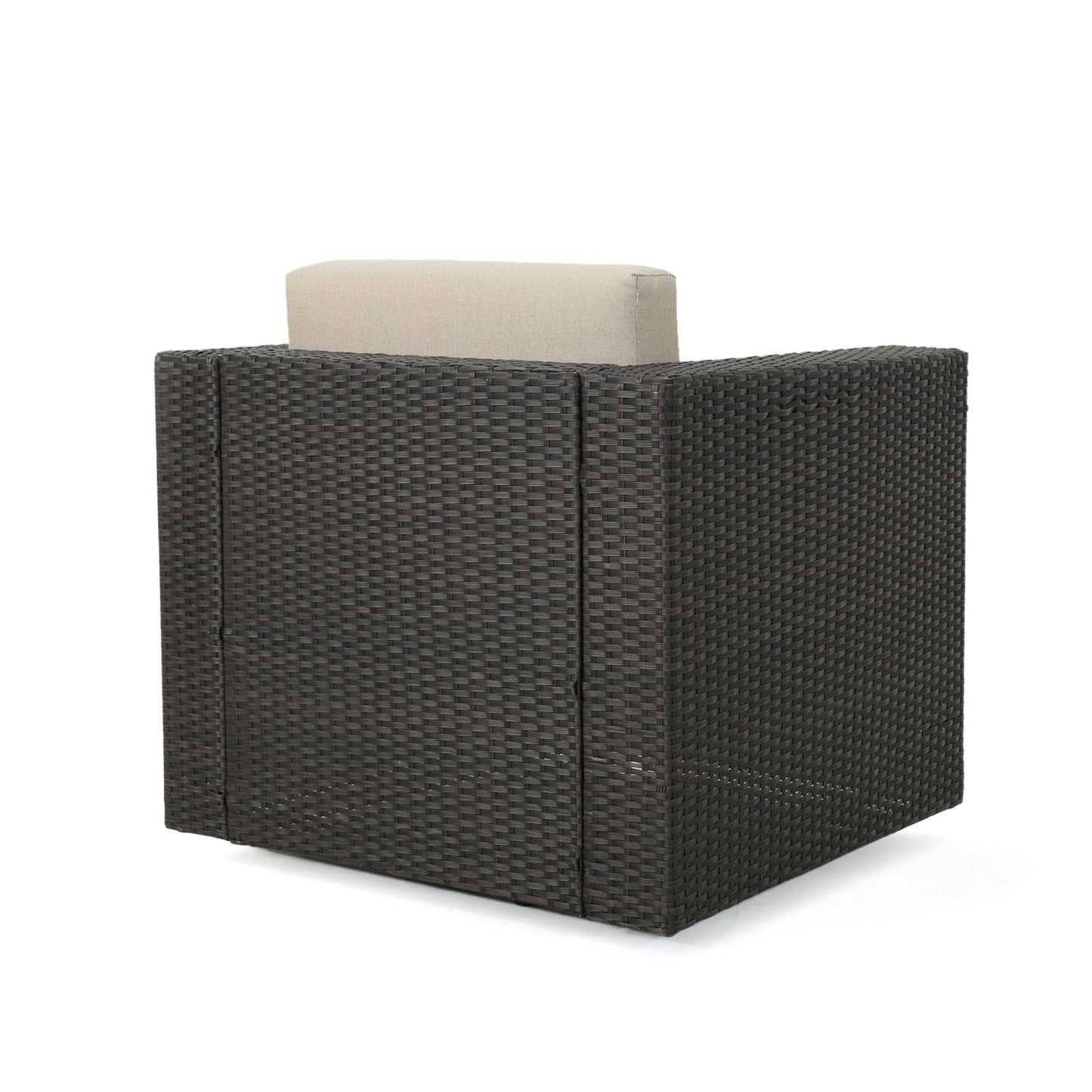 Nebula Outdoor Rattan Swivel Chair with Square Arm and Water-Resistant Cushions