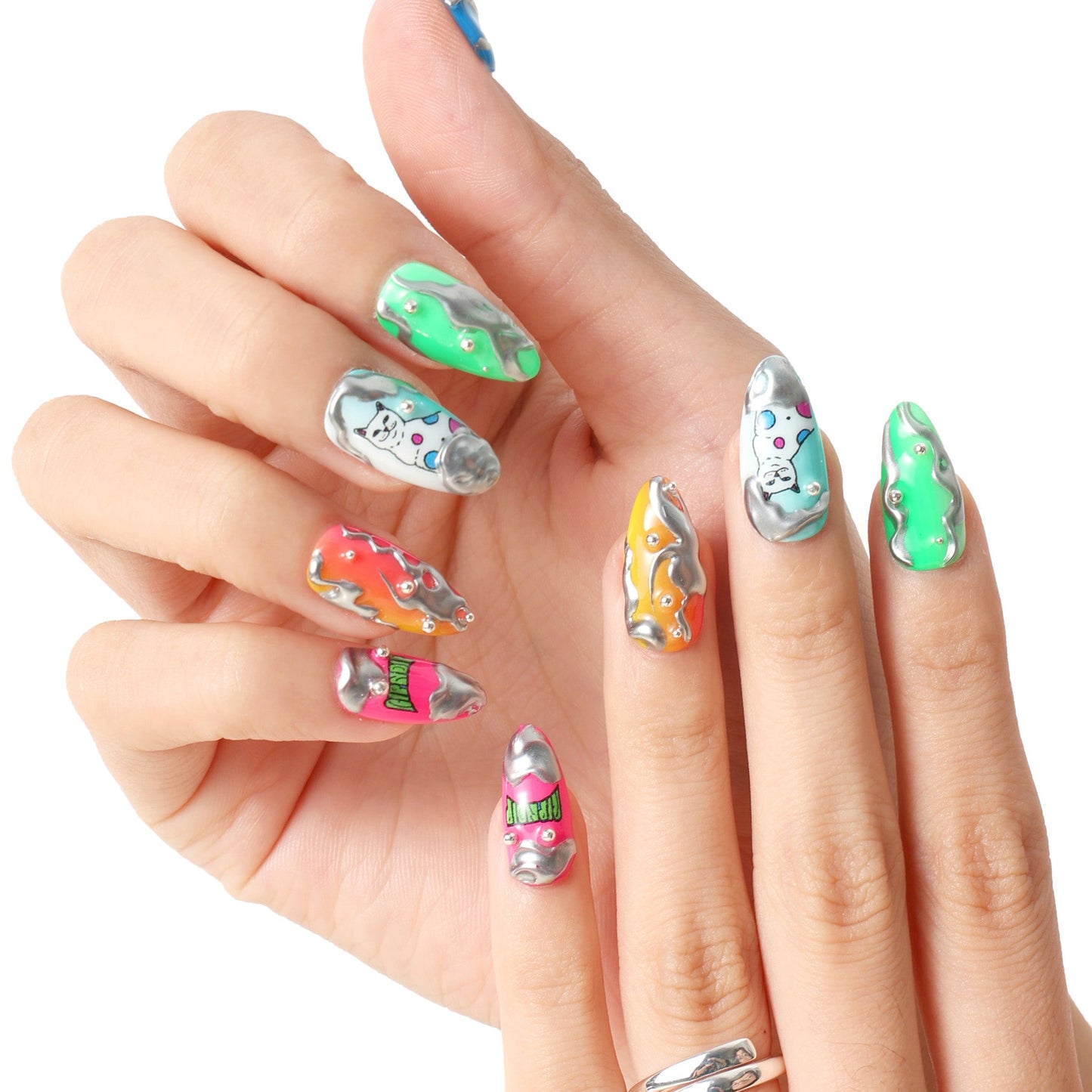 Psychedelic Handmade Nail Set