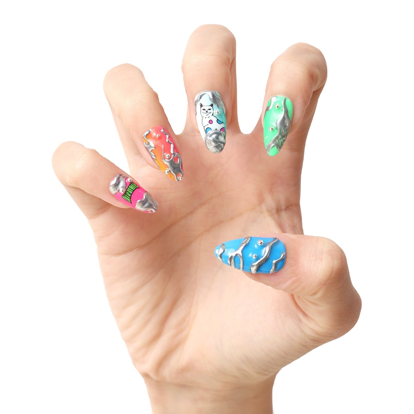 Psychedelic Handmade Nail Set