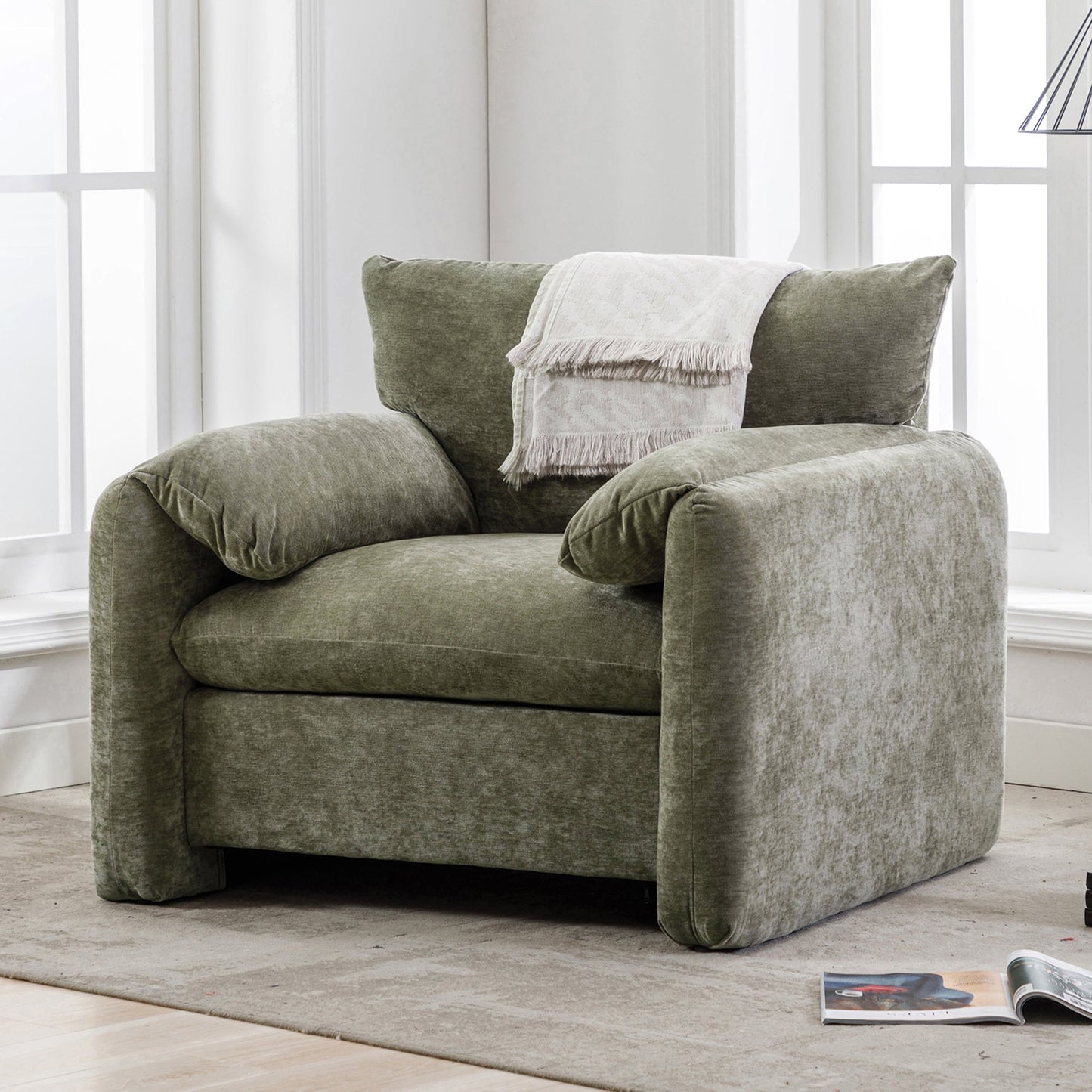 Nolan Oversized Chenille Armchair