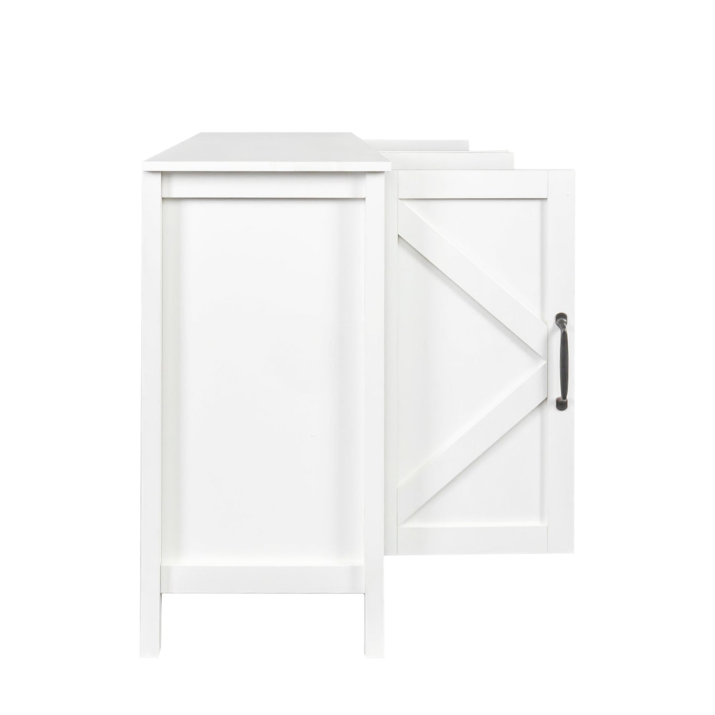 Nook Storage Cabinet with 4 Doors and 4 Open Shelves