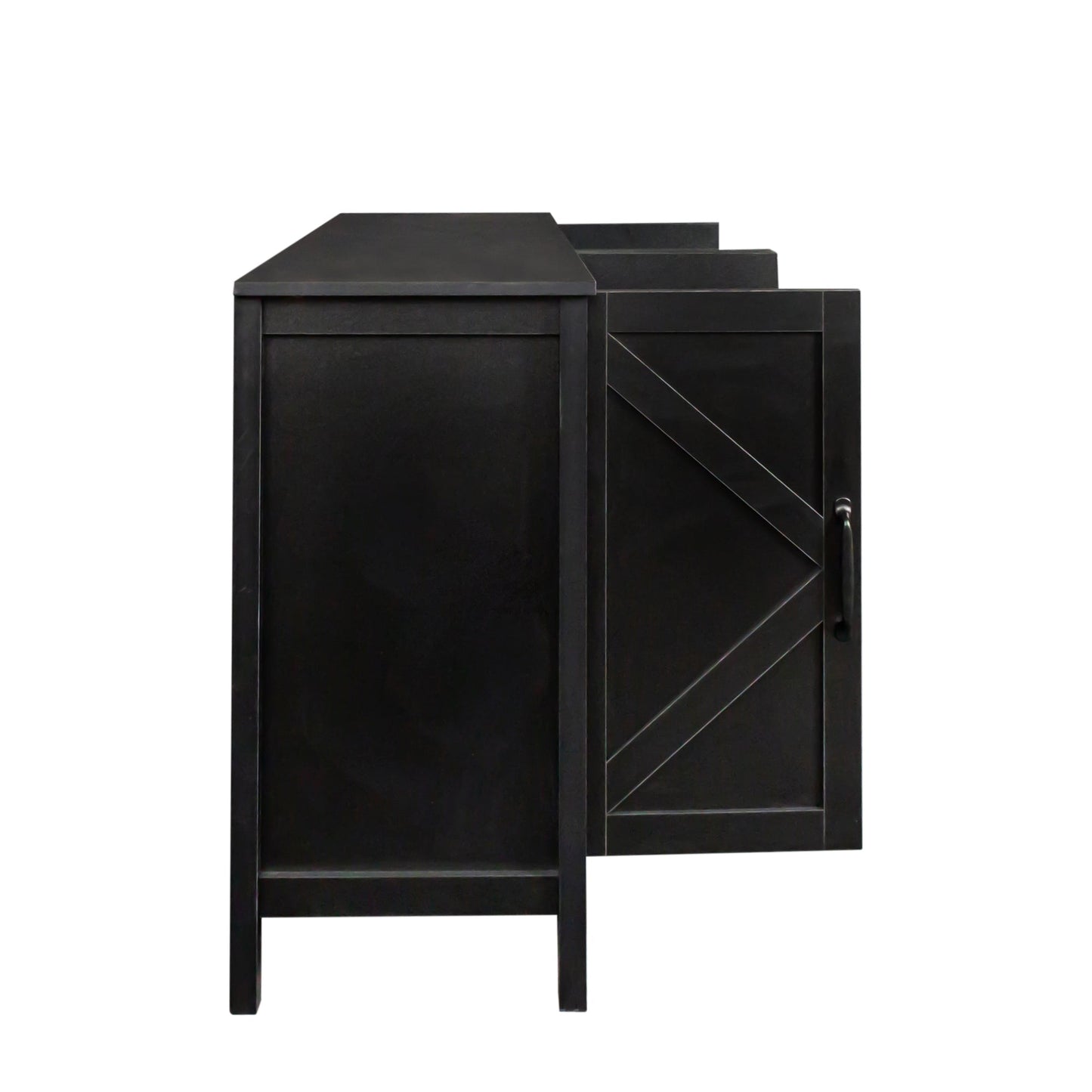 Nook Storage Cabinet with 4 Doors and 4 Open Shelves