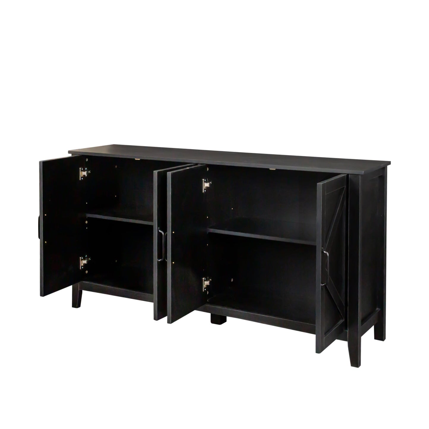 Nook Storage Cabinet with 4 Doors and 4 Open Shelves