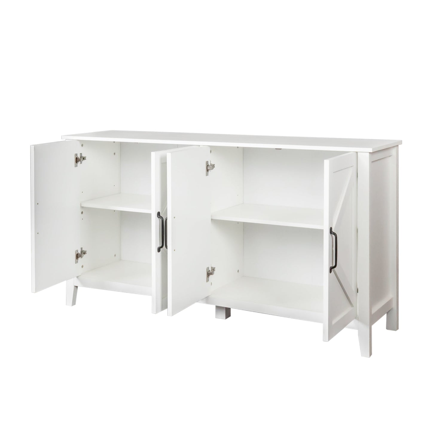 Nook Storage Cabinet with 4 Doors and 4 Open Shelves