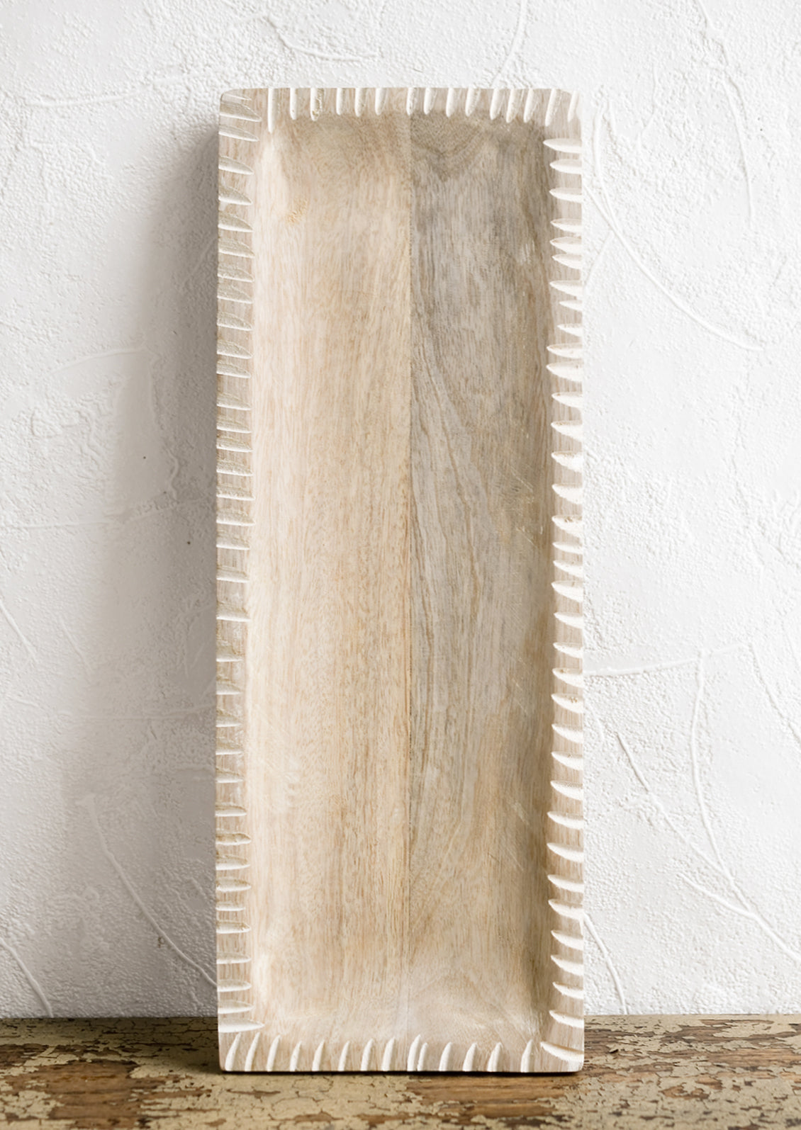 Notched Edge Wooden Tray
