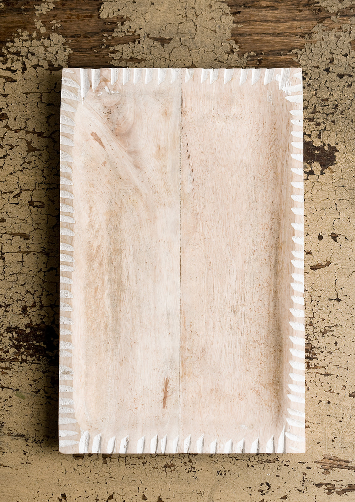 Notched Edge Wooden Tray