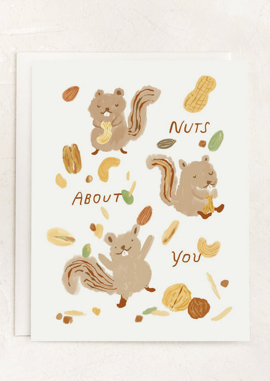 Squirrels Nuts About You Card
