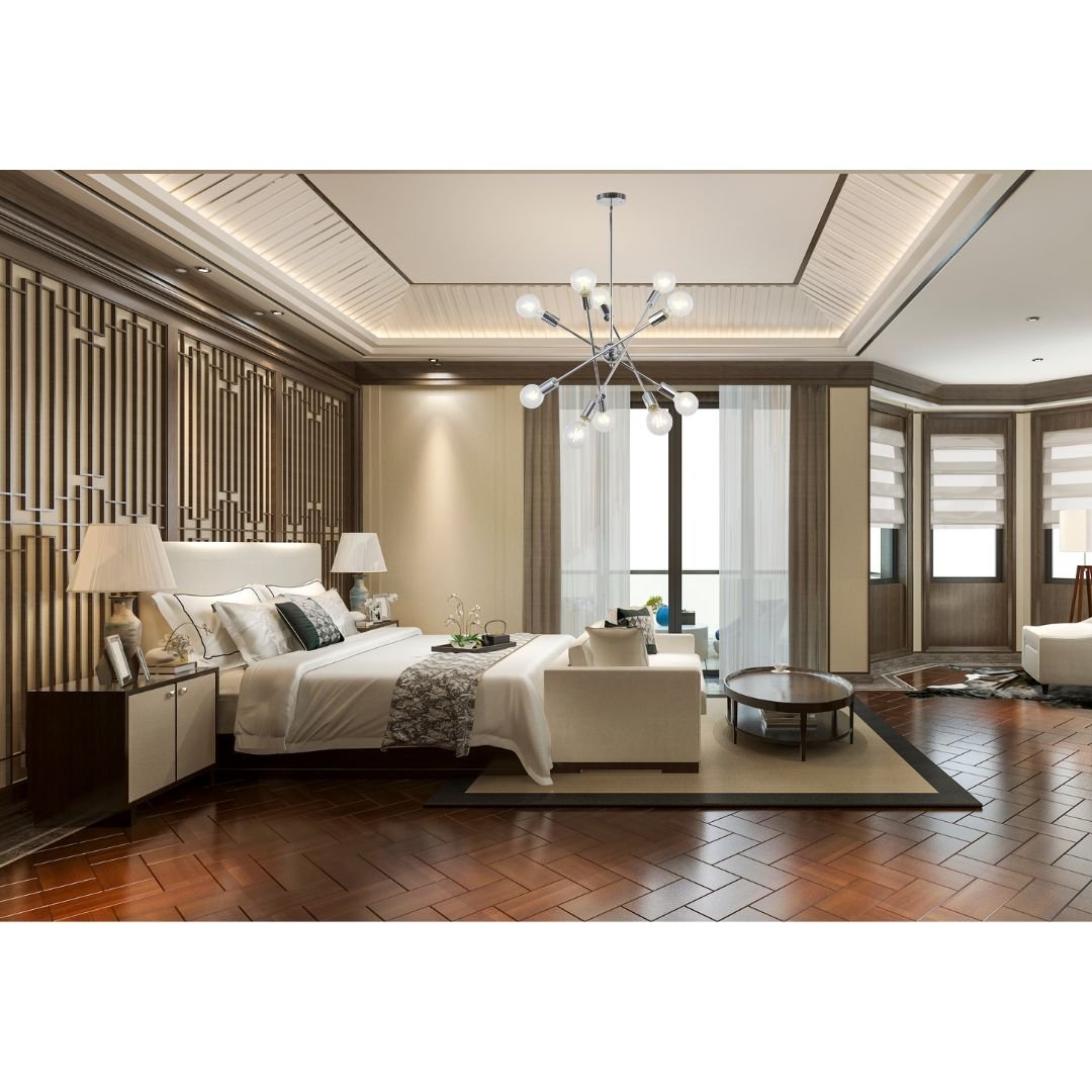 Oceanic 10-Light Modern Chandelier with Adjustable Arms