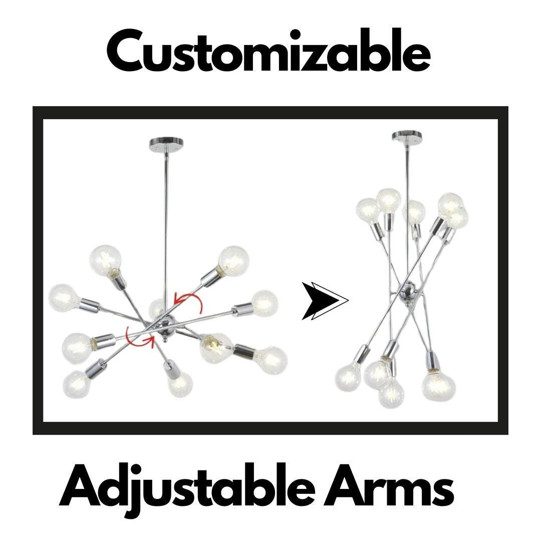 Oceanic 10-Light Modern Chandelier with Adjustable Arms