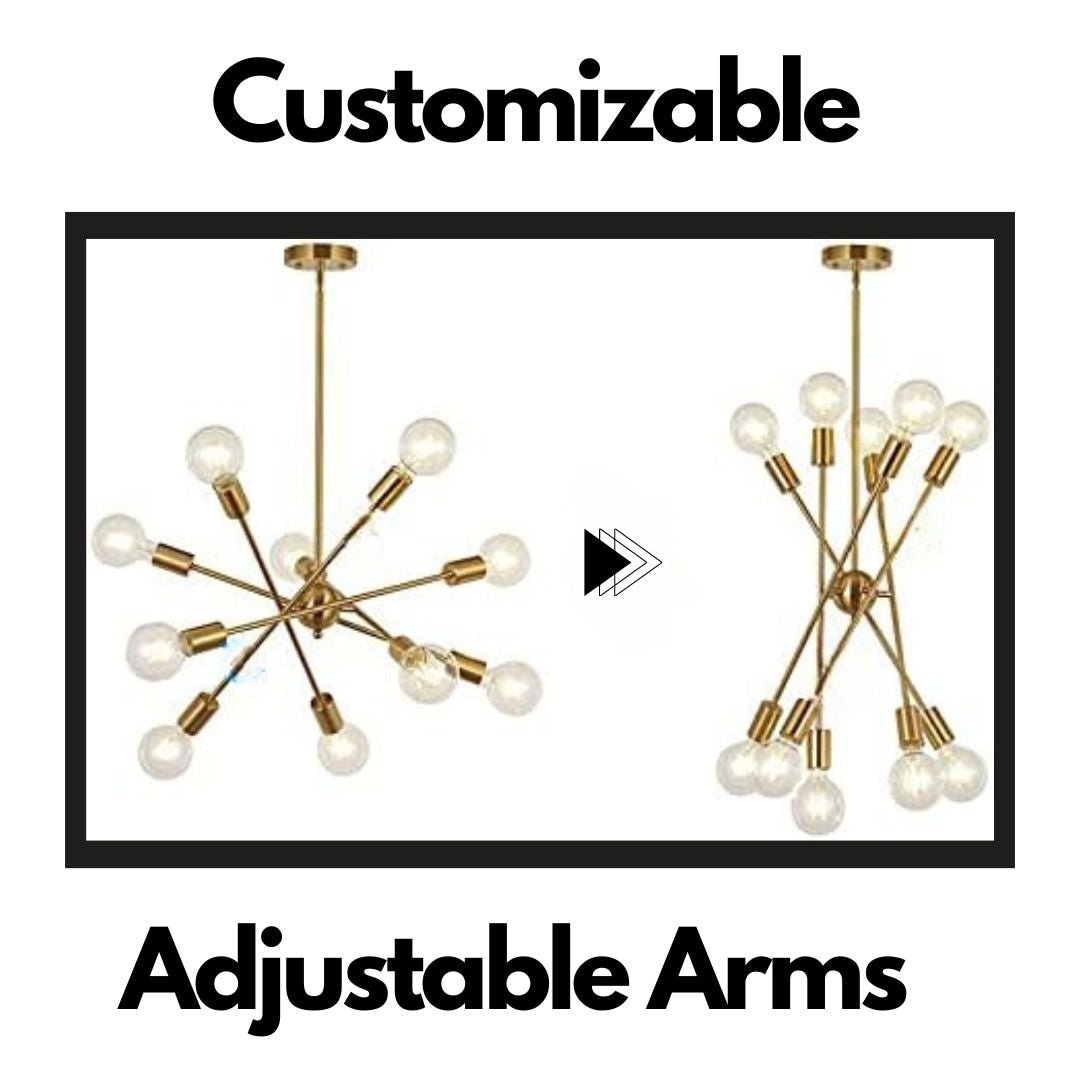Oceanic 10-Light Modern Chandelier with Adjustable Arms