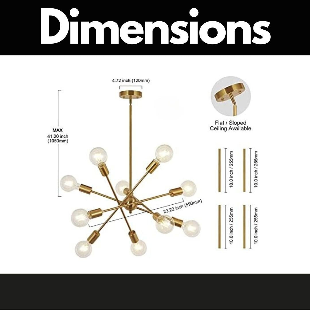 Oceanic 10-Light Modern Chandelier with Adjustable Arms
