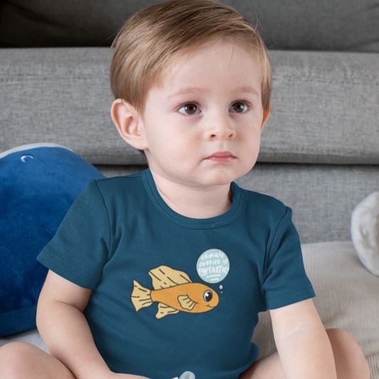 Climate Justice Is Fintastic Onesie + Kids Tee