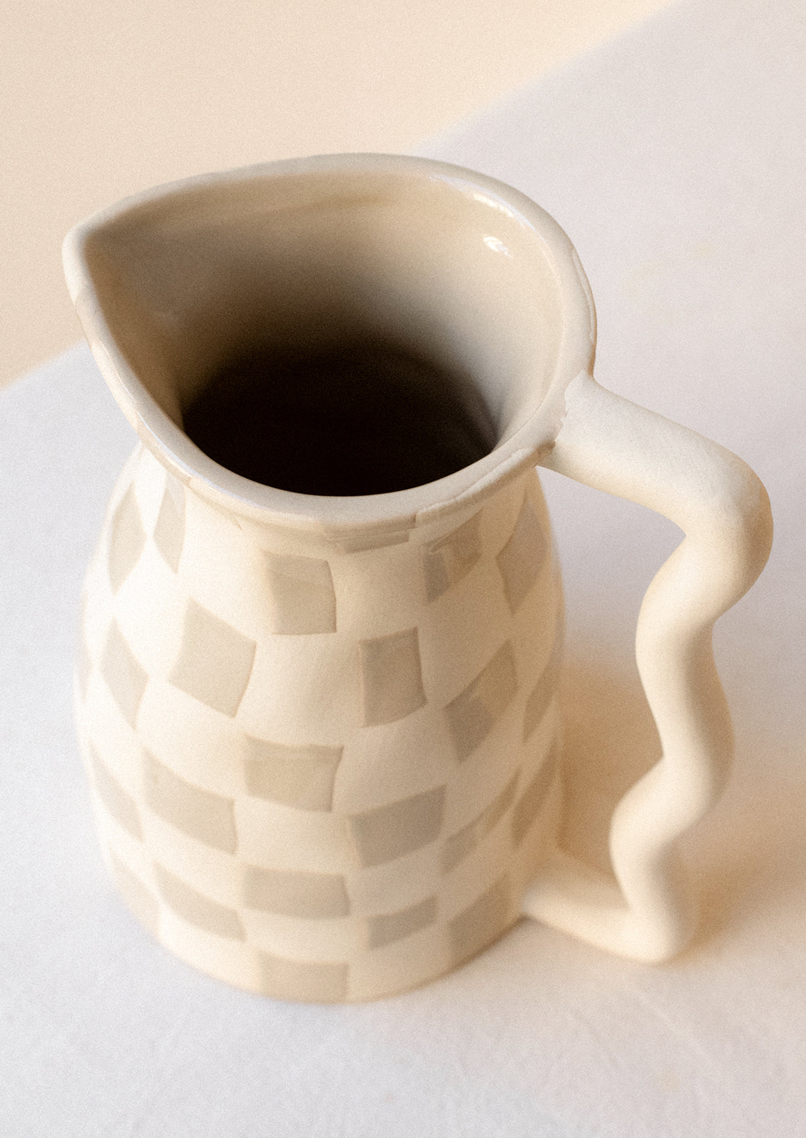Optic Check Ceramic Pitcher