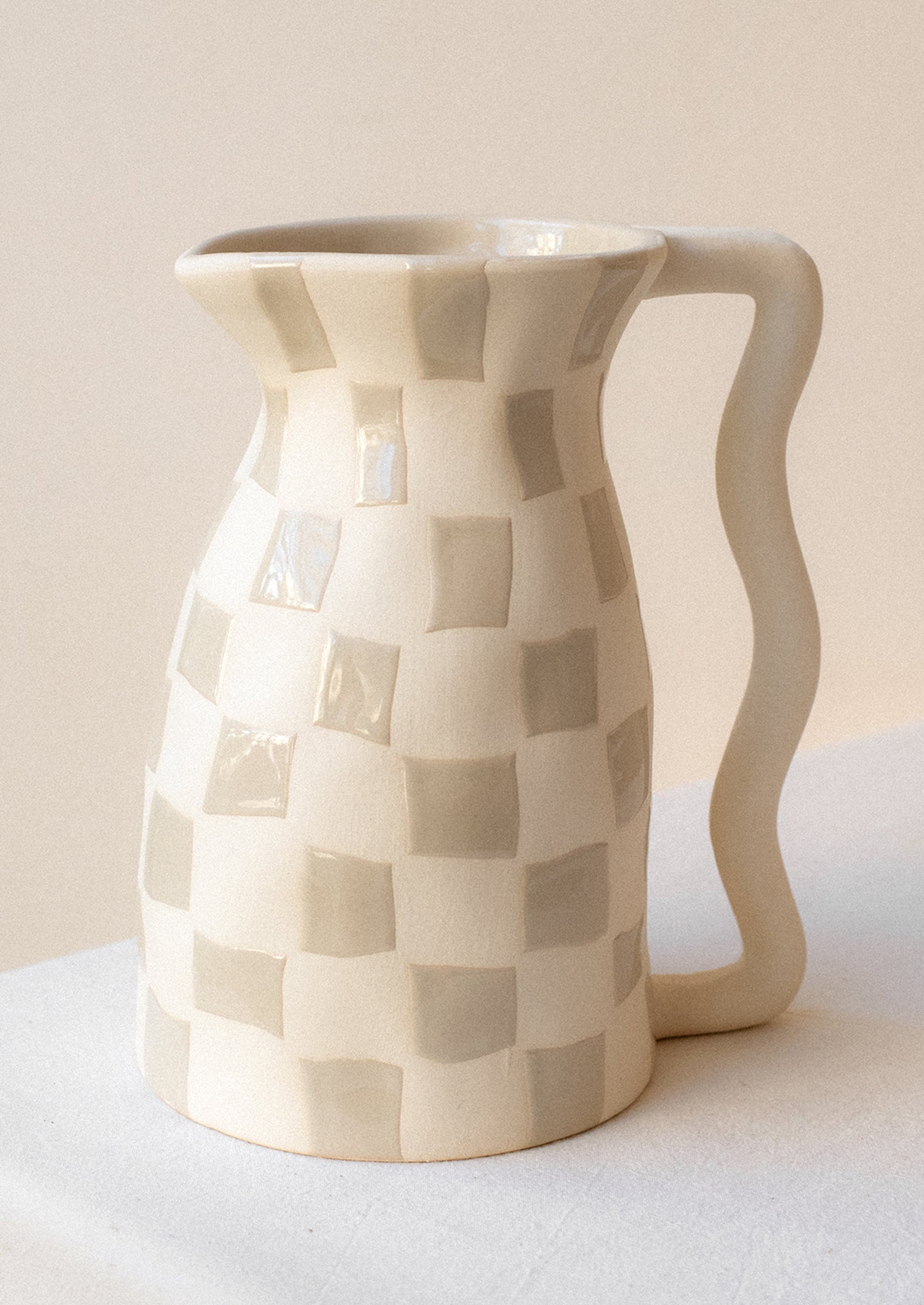 Optic Check Ceramic Pitcher