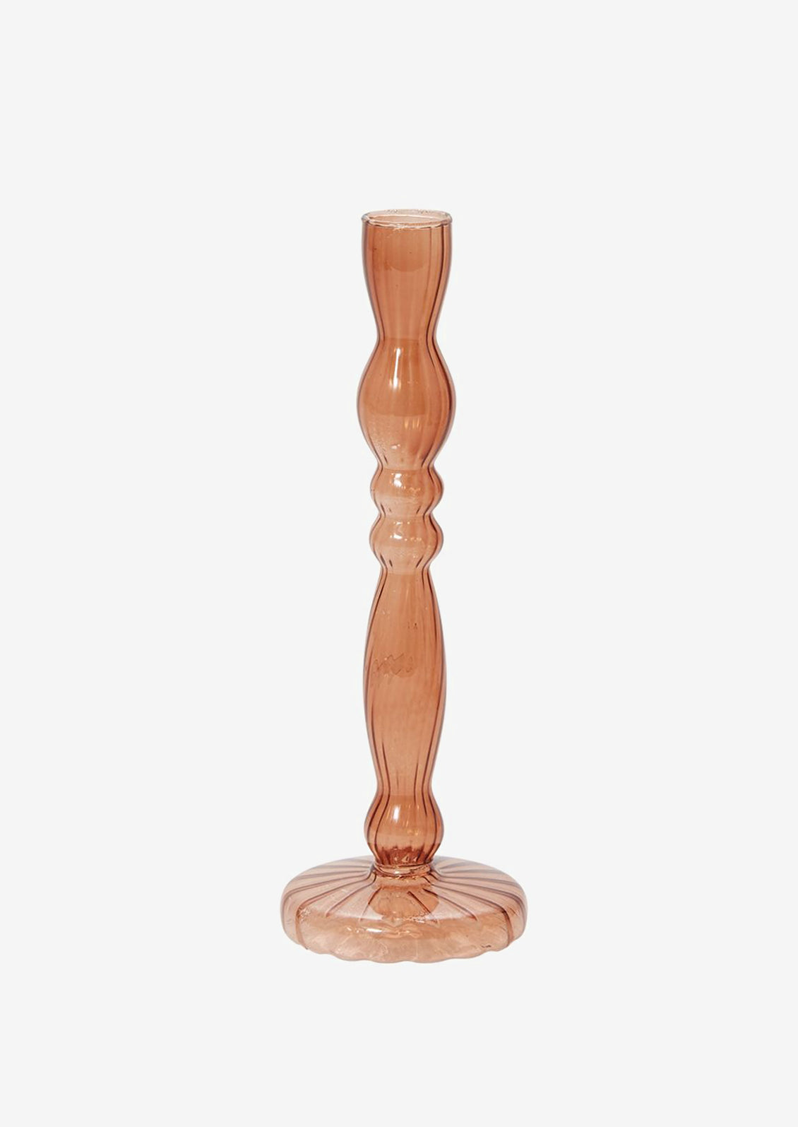 Optic Glass Candlestick Holder