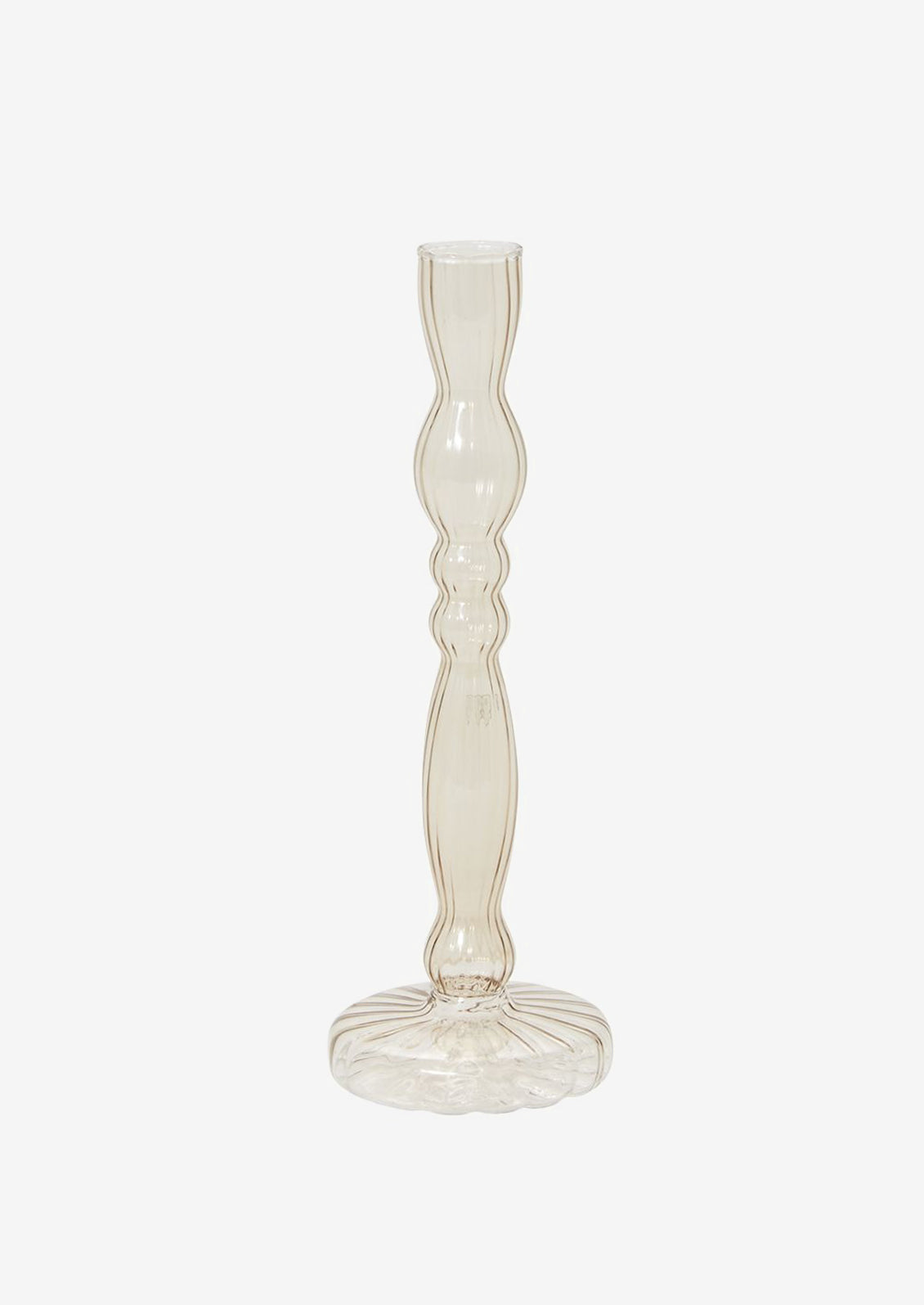 Optic Glass Candlestick Holder