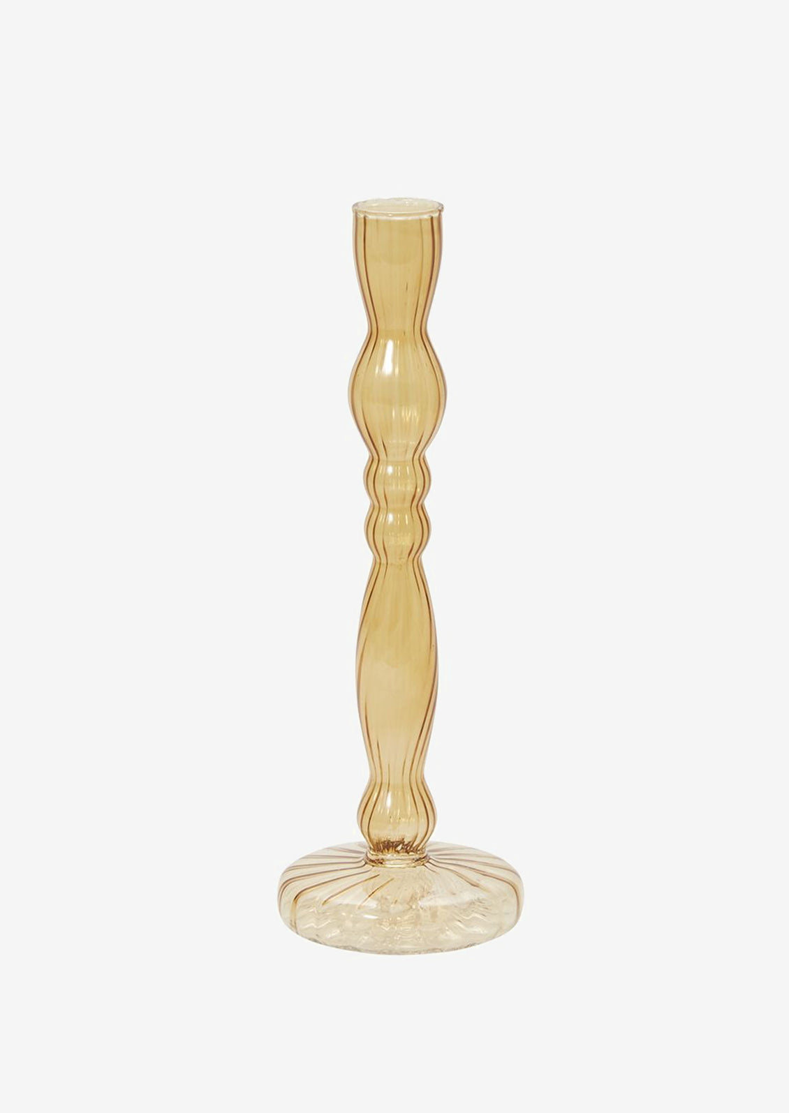 Optic Glass Candlestick Holder