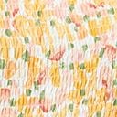 1970s Orange & Pink Brush Strokes Puff Sleeve Jumpsuit