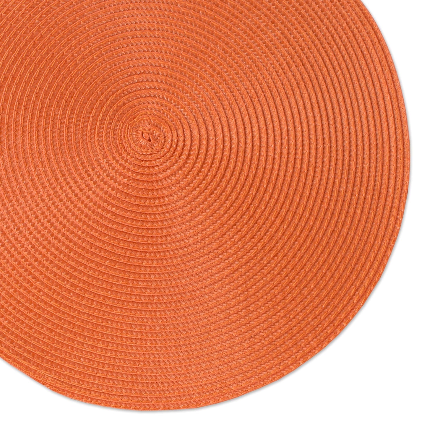 Orange Round Woven Placemats, Set Of 6
