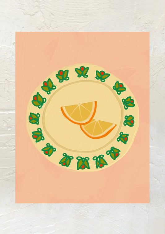 Orange Slices On A Plate Print