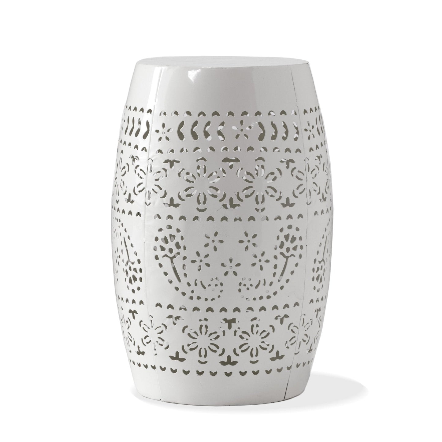 Orchid 12" Outdoor Side Table with Barrel Shape