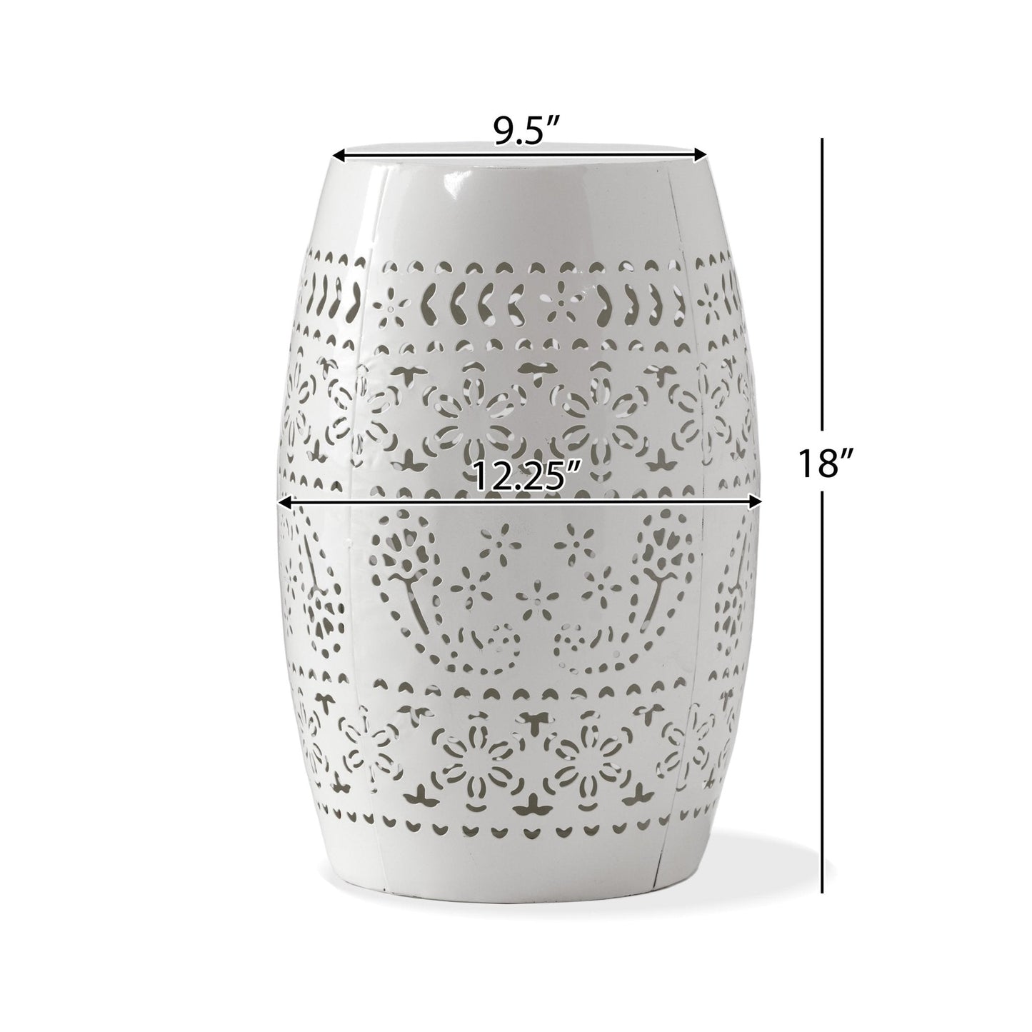 Orchid 12" Outdoor Side Table with Barrel Shape