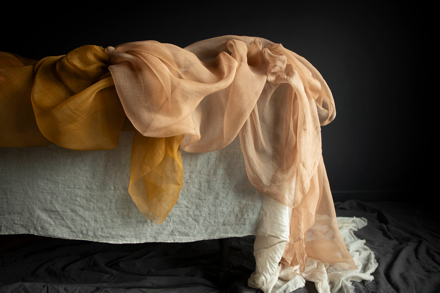 Ochre {Gossamer Organic Silk Fabric}