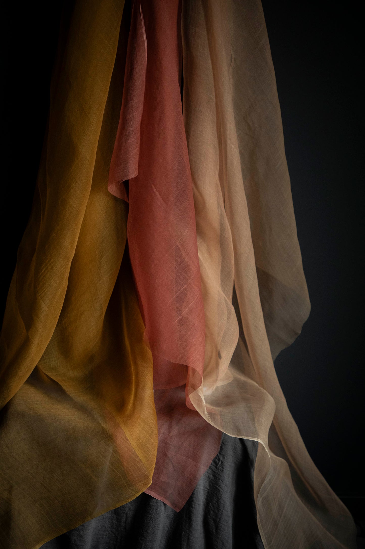 Ochre {Gossamer Organic Silk Fabric}