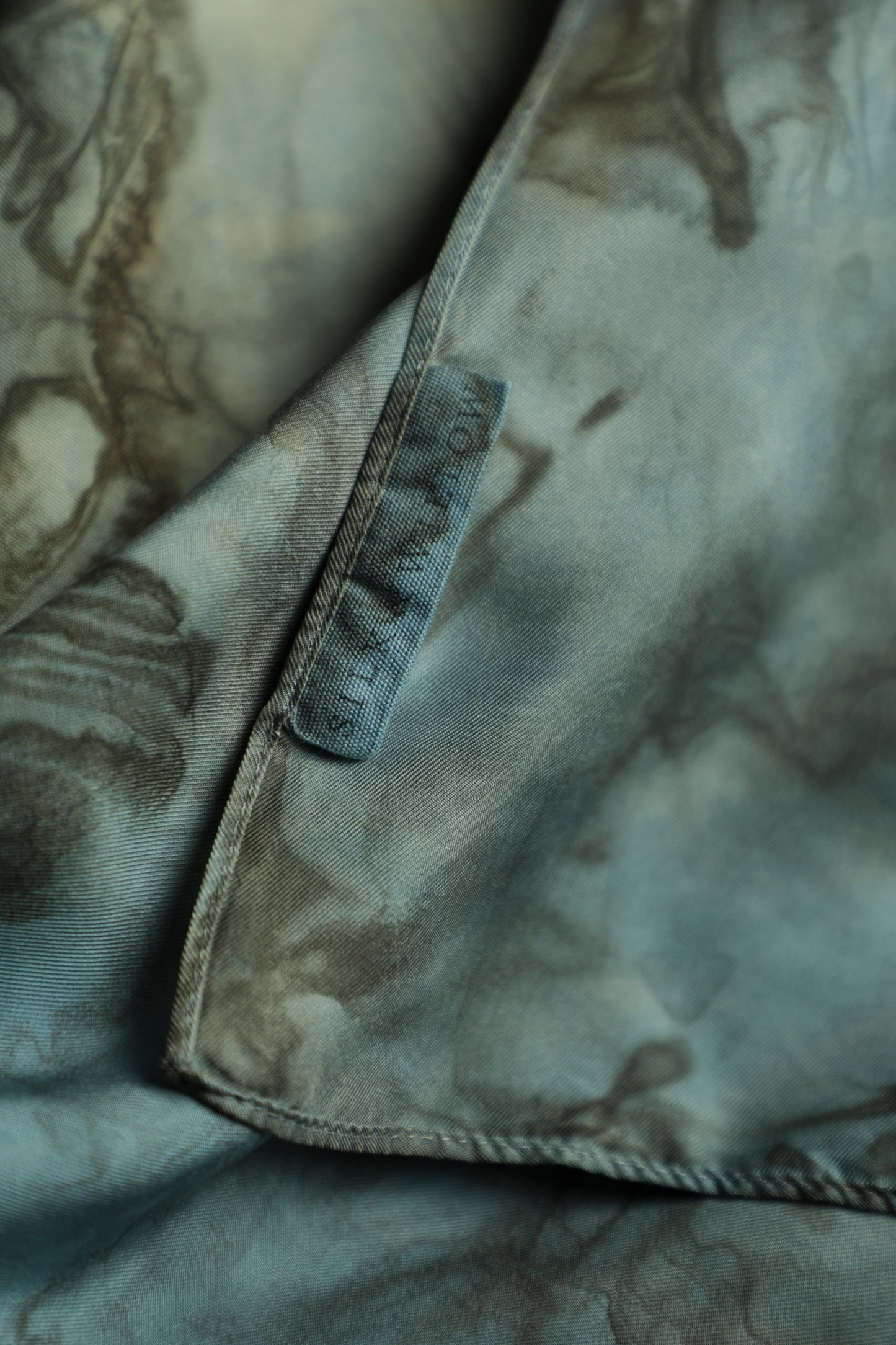 Original Eco-dyed Indigo + Woodgrain Walnut  | 26 x 26" 100% Silk Twill Scarf