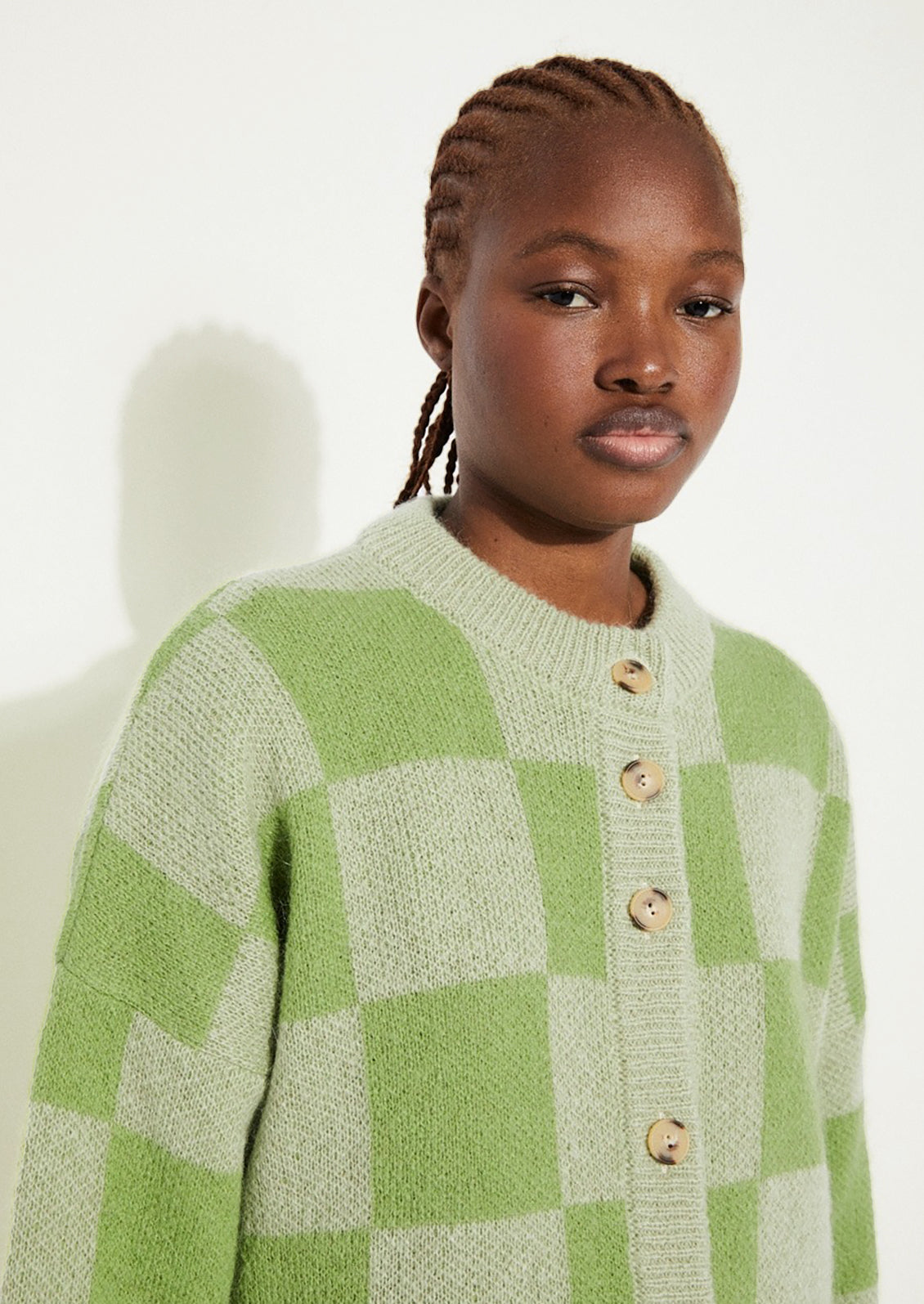 Orla Checkered Cardigan