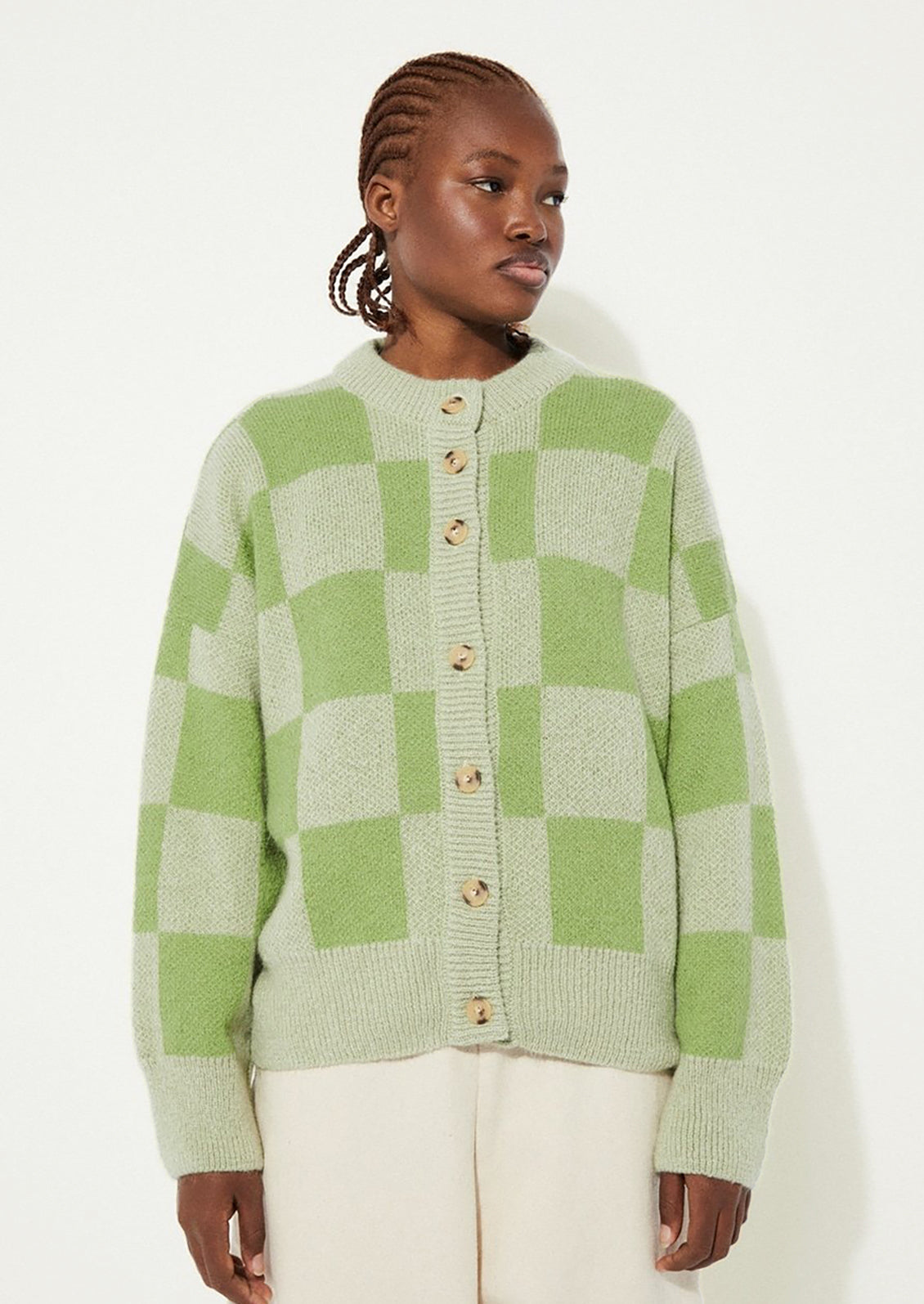 Orla Checkered Cardigan