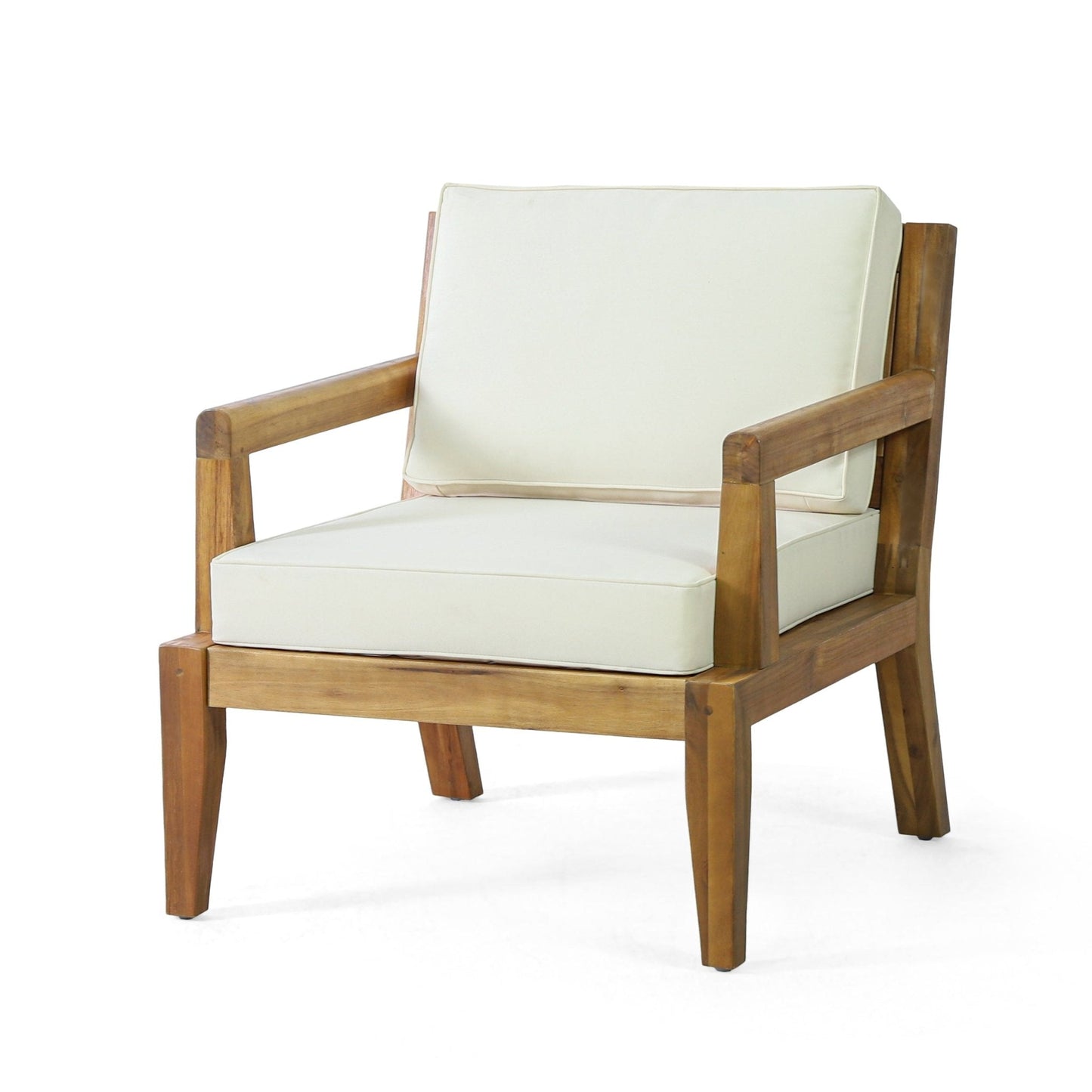Outdoor Acacia Wood Chair with Cushions